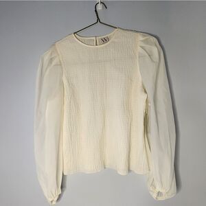 Worthington Shirt Women SIZE XL White Off The shoulder Dollette Coquette NEW